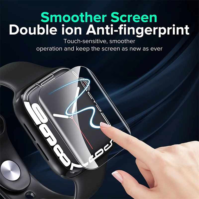 Pellicola protettiva per Apple Watch Screen Protector Ultra 49mm serie 8 7 6 SE 5 4 3 iWatch senza bolle 41mm 45mm 42mm 44mm 40 38mm