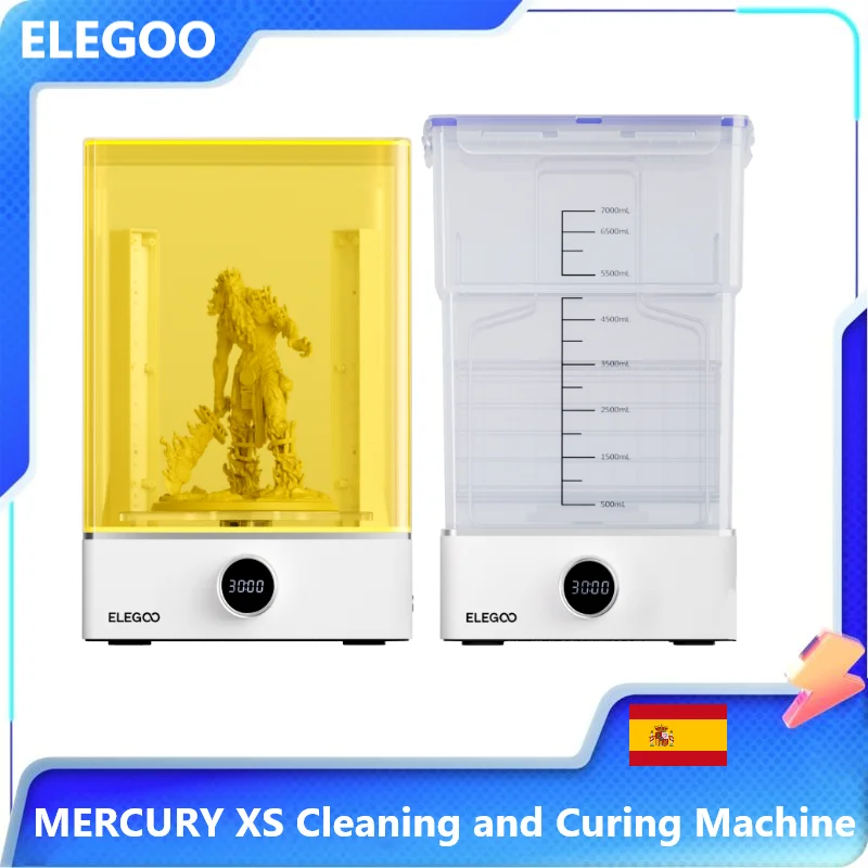 ELEGOO MERCURY XS BUNDLE Máquina de Lavado y Curado para Impresiones 3D de Resina de Gran Tamaño Compatible con Impresoras 3D de la Serie SATURN MARS