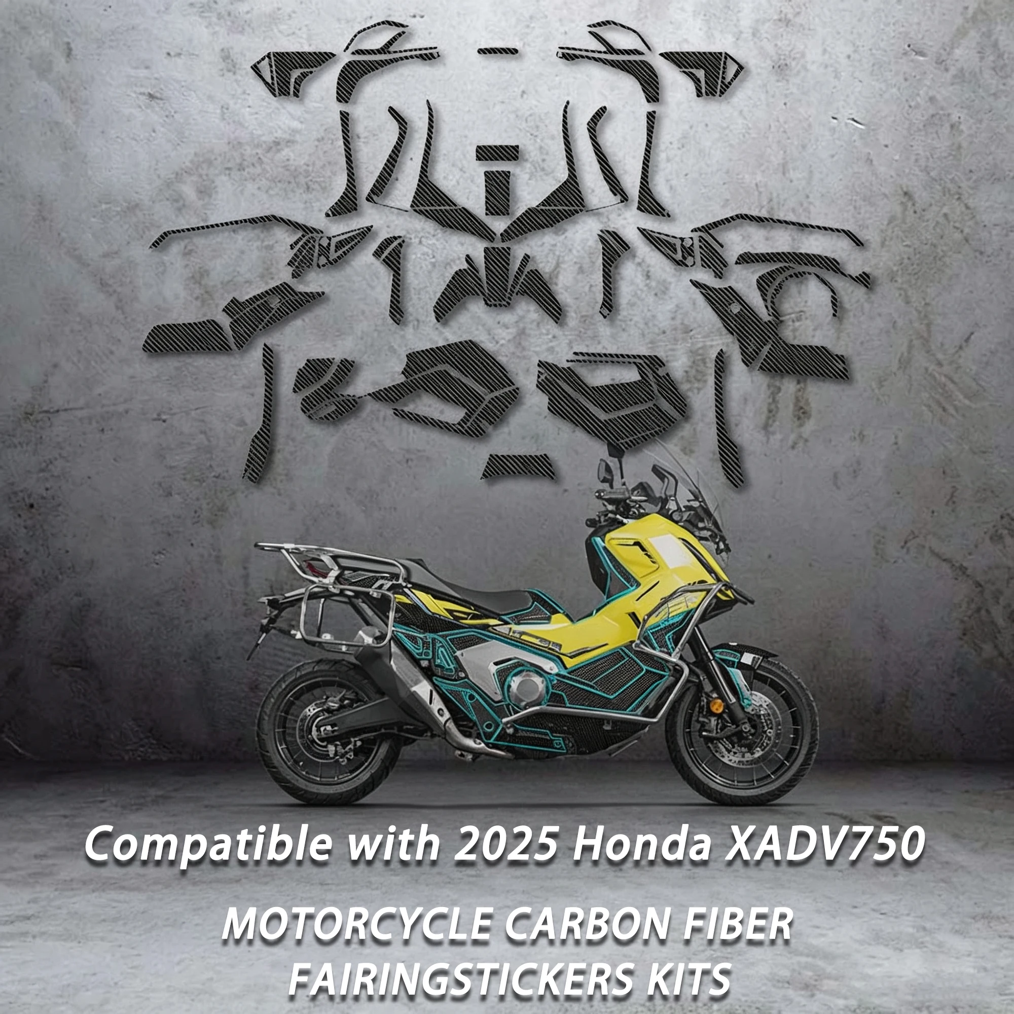Use For  2025 HONDA X ADV 750 Motorcycle Cabon Fiber Stickers Kits Of Bike Accessories Decoration And Protection Refit Decal