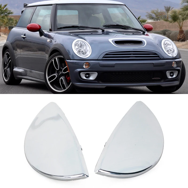 Car Front Bumper Headlight Washer Nozzle Cover Chrome Trim Cap Accessories For BMW Mini Cooper Cabrio S R50 R52 R53