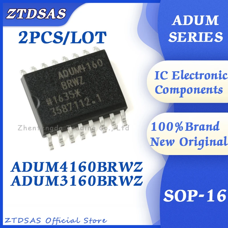 

2PCS/LOT ADUM4160BRWZ ADUM3160BRWZ ADUM3160 ADUM4160 BRWZ SOP-16