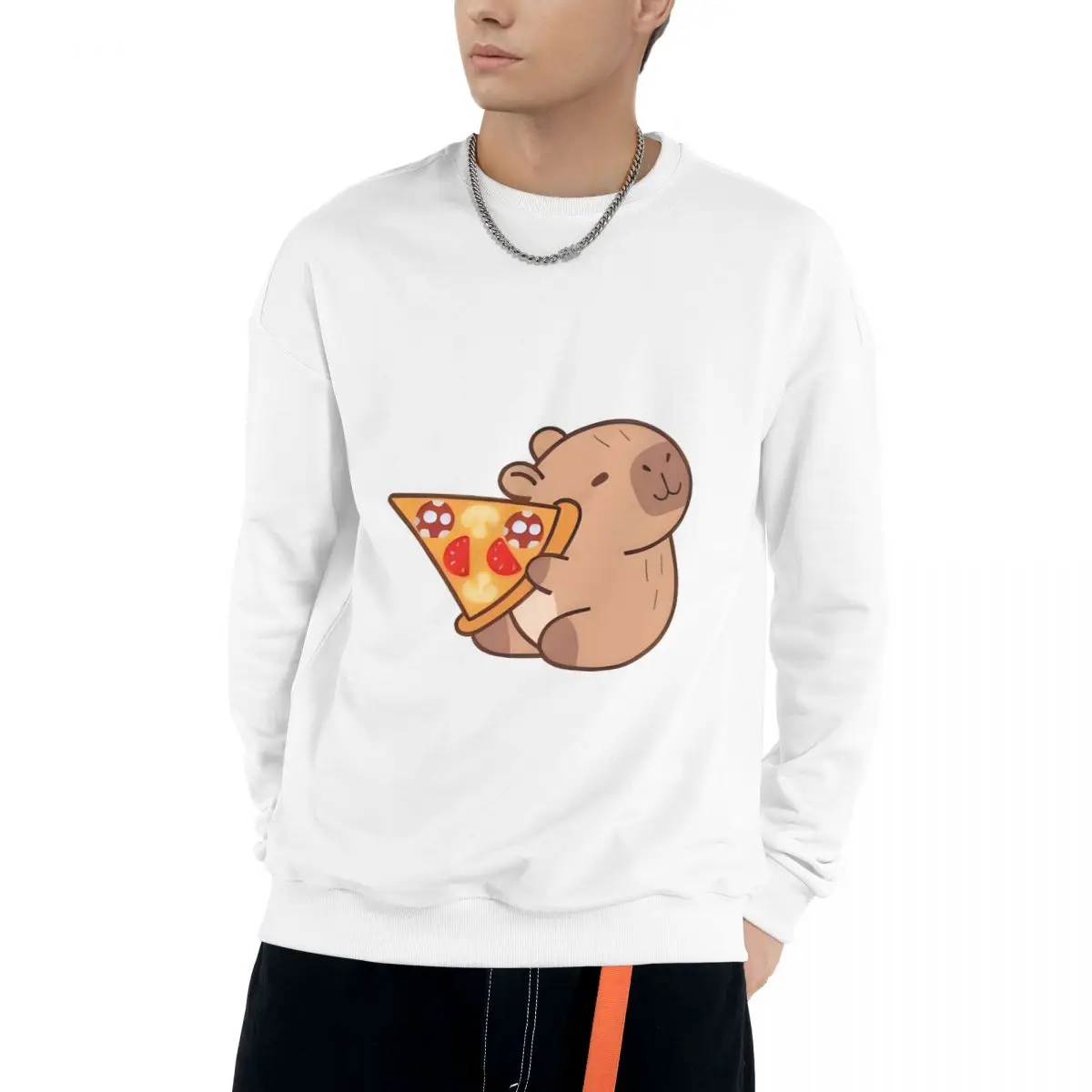 320g Cotton Polyester Autumn and winter Cute Pizza And Animal trend warm Adult Sweatshirts for couples