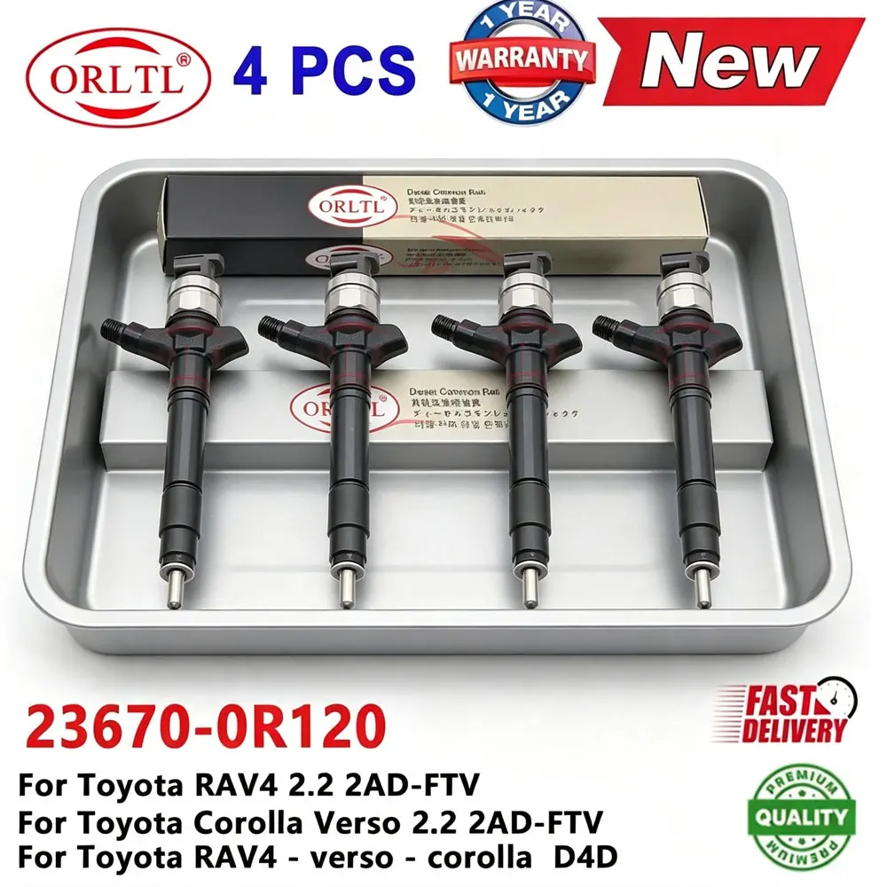 4PCS NEW Injector 236700R120 For Toyota 23670-0R120 23670 0R120 Corolla RAV4 2.2 2AD-FTV D4D Diesel Nozzle