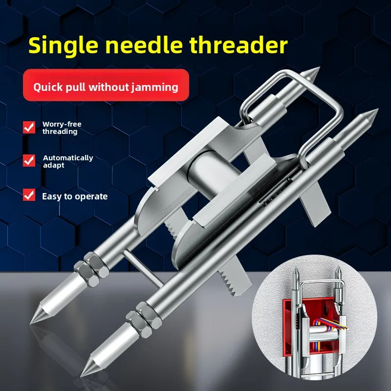 Handheld Manual Cable Puller Tool for Electricians and Plumbers, Durable Steel Wire Threader for PVC Conduit, 8M Length 5mm D