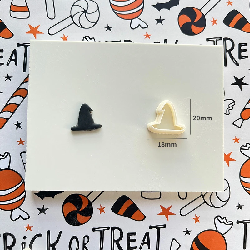 Halloween Serie Mini Polymer Clay Cutter Katze/Hut/Kürbis/Geisterförmige Ton Schneiden Formen Für DIY Ohrring schmuck Hand Werkzeuge – Detail 6