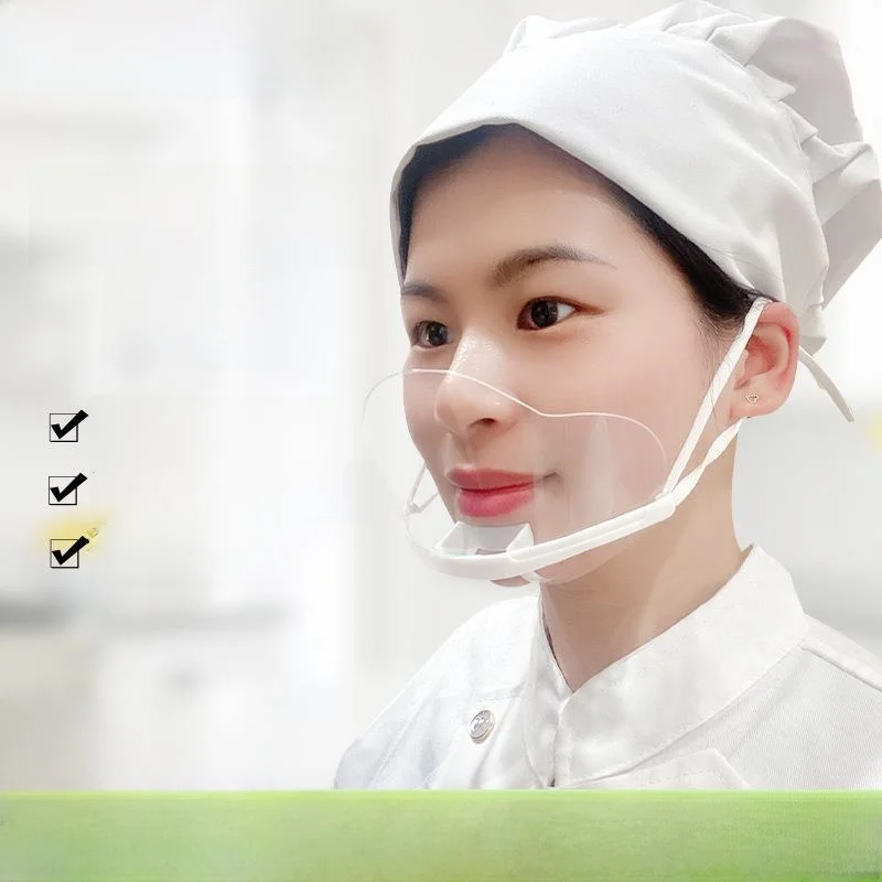 

Прозрачная пластиковая маска-улыбка для детей, пищевая, для кухни и ресторана, защита от слюны, для обеденного стола