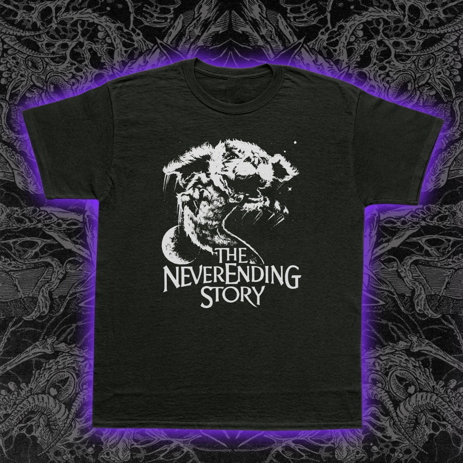 Camiseta Never Ending Story Fantasia Falkor, Camiseta Retro de Película de Fantasía, Camiseta Unisex de Manga Corta para Hombre, Camisetas de Verano Unisex