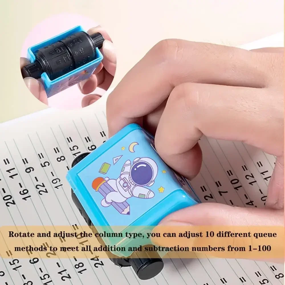 Math Roller Stamp Addition Subtraction Multiplication Division Practice Digital Type Mathematical Operation Stamp Pupils Teacher