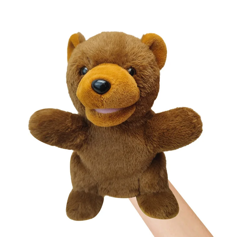 Juguete de peluche de marioneta de mano de dibujos animados de oso lindo de alta calidad
