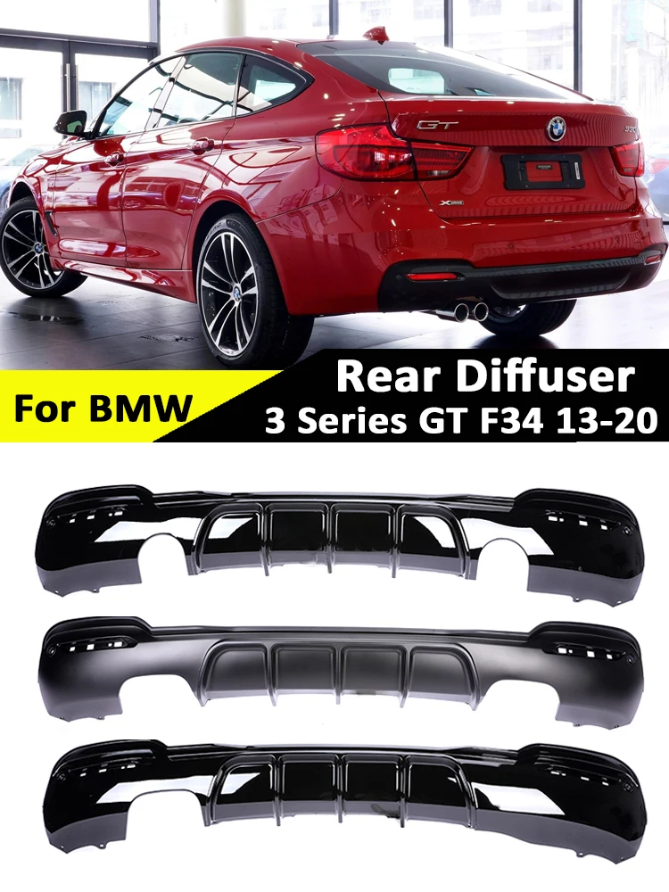 

For BMW 3 Series GT F34 2013-2020 M Tech Glossy Black Front Bumper Lip Carbon Fiber MP Front Skrit Splitter Spoiler Diffuser