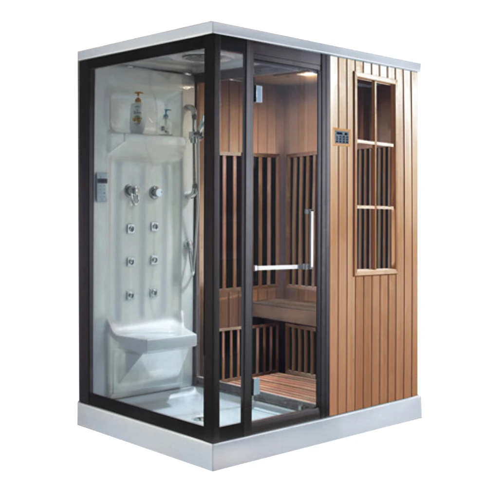 &c Traditional Electric Stove and Wet Steam Sauna Shower Combo with Control Panel for Apartment Use