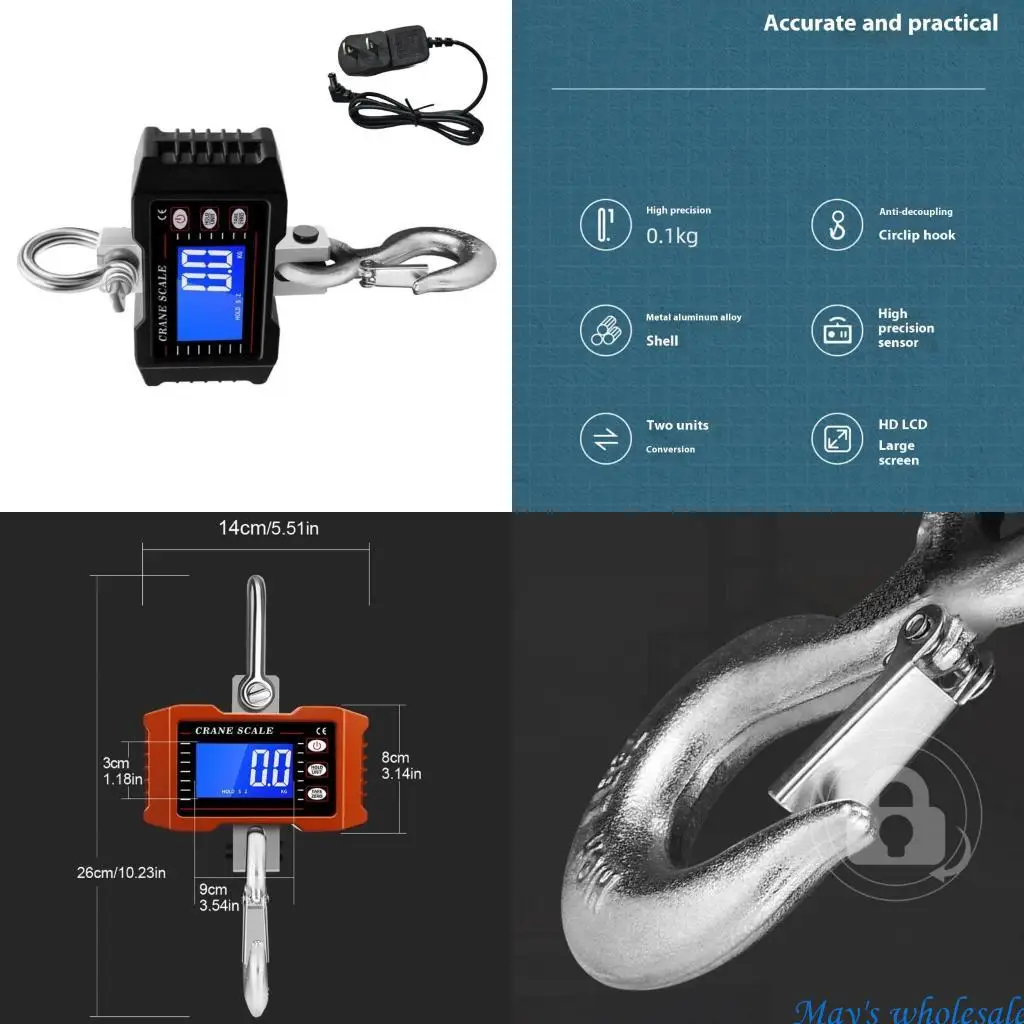 

Aluminum Alloy Hanging Scale 1000kg/1500kg High Accuracy Industrial Weighing Tool Temperature Resistant Farm Equipment 448A