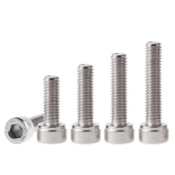 50Pcs/lot 304 M3 M4 x 4 5 6 8 10 12 14 16 18 20 25 30mm SS304 Stainless Steel Hex Socket Thin Allen Head Cap Screw high quality