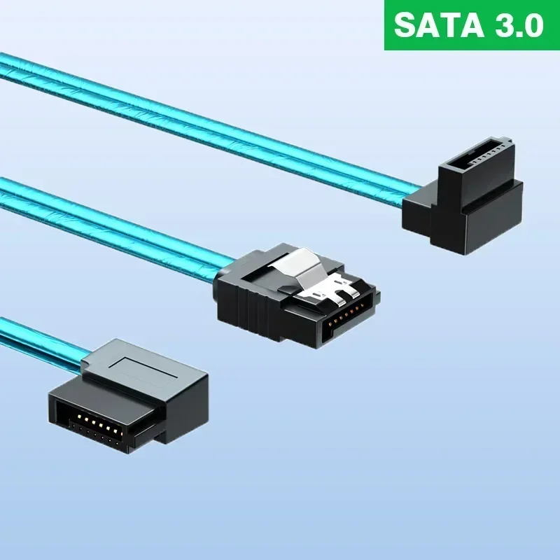 Sata 3.0 Data Cable SATA III SATA 3 Cable Right Left Up Down Angle 90 Degree 10-100cm 6GBs Black Elbow SATA3 HDD Hard Drive Disk