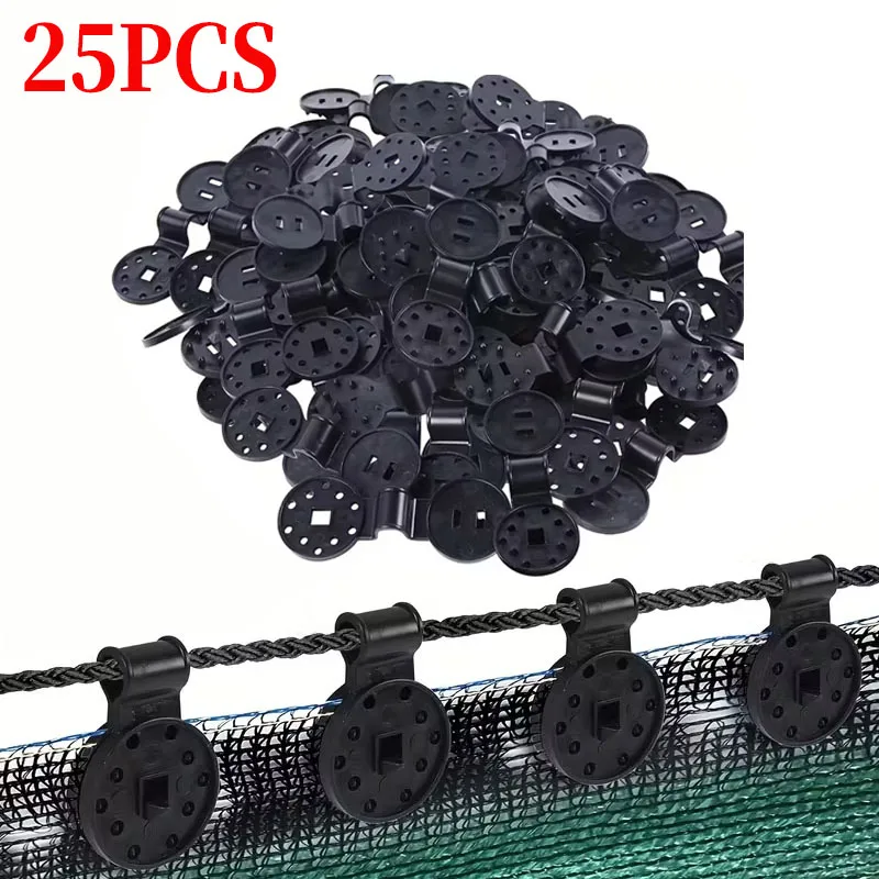 25pcs Outdoor Shade Cloth Net Clips, Plastic Fasteners for Car Windshields, Sun Shades, Patio Mesh Tarps, And Garden Covers