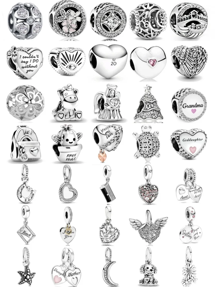 2025Hot Selling 925 Silver Backpack,Turtle Bead Moon,Daisy Pendant Suitable for European Original Bracelet DIY Exquisite Jewelry