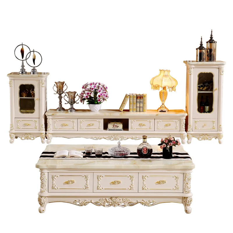 

Европейский шкаф для телевизора, винный шкаф, комбинированный мраморный журнальный столик для гостиной, массив дерева