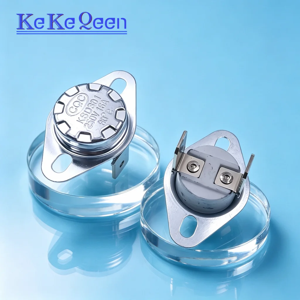 Thermal Control Switch KSD301 250V 10A/16A 40~155 100 105 110 120 130 135 150 155 Celsius Degree 90 Angle Feet Normally Closed