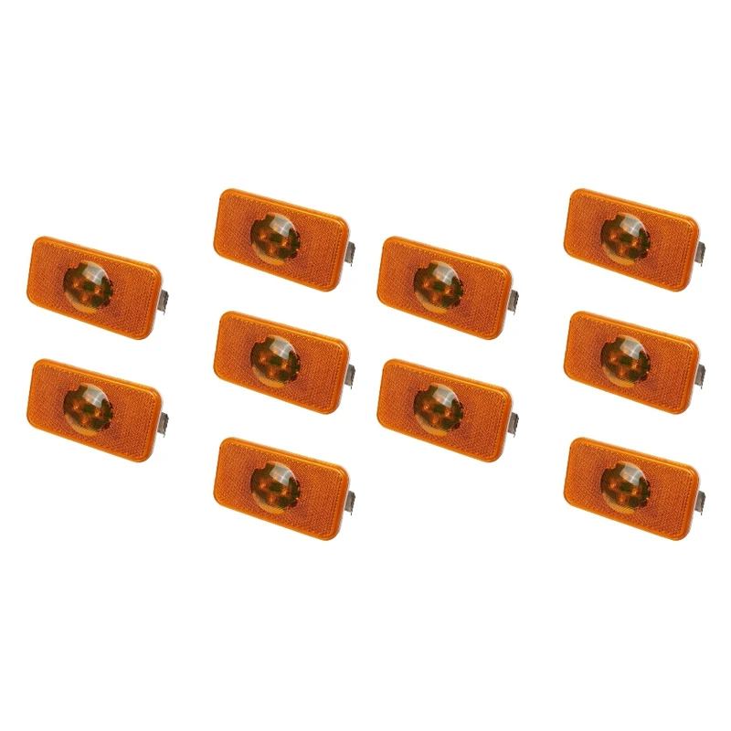 10Pcs 24V Car Truck LED Side Marker Light Amber Indicator Lamp 4 LED For Volvo Trucks FM/FH