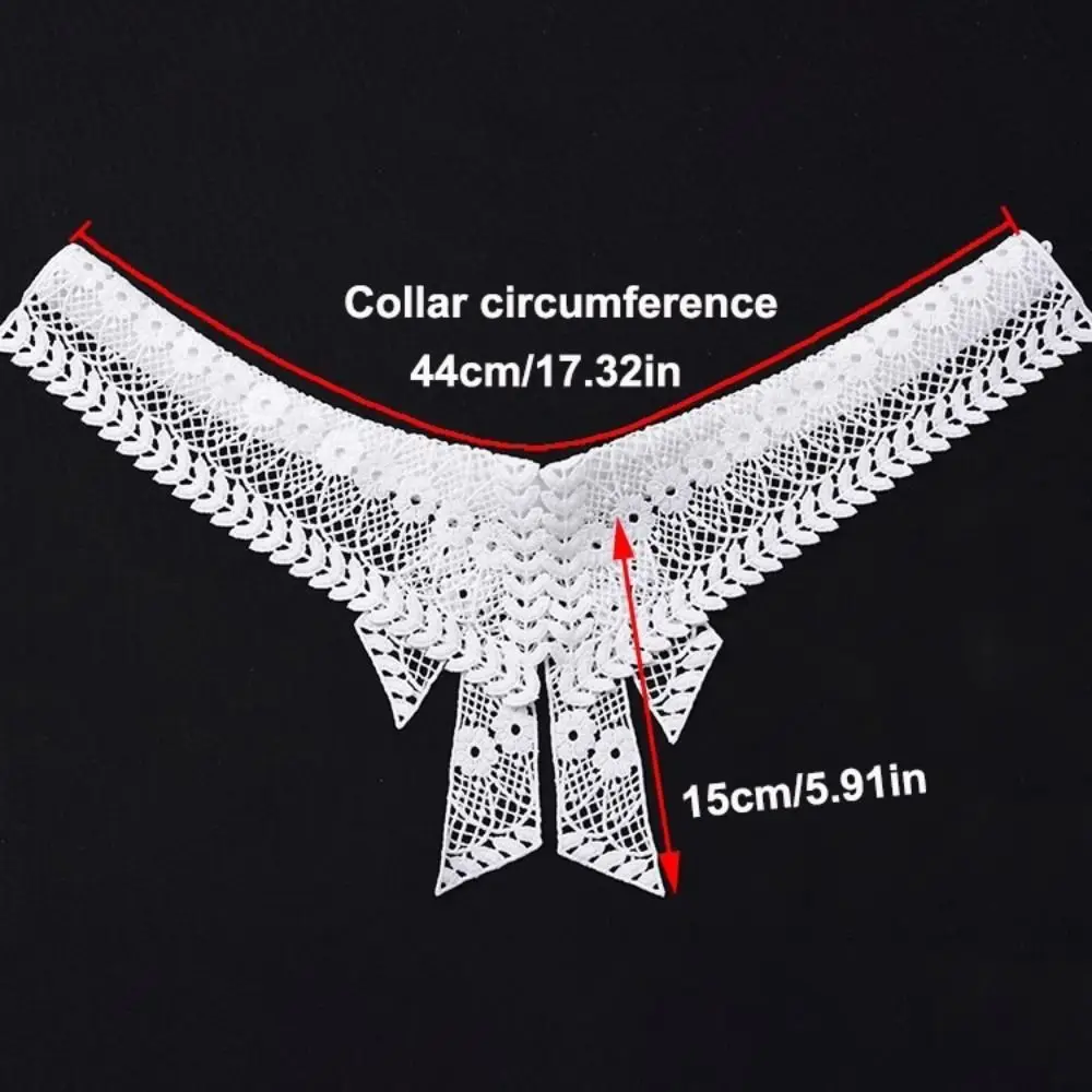 New Lace Floral Fake Collar Detachable Black White Decoration Collar Clothes Trim Women Girls
