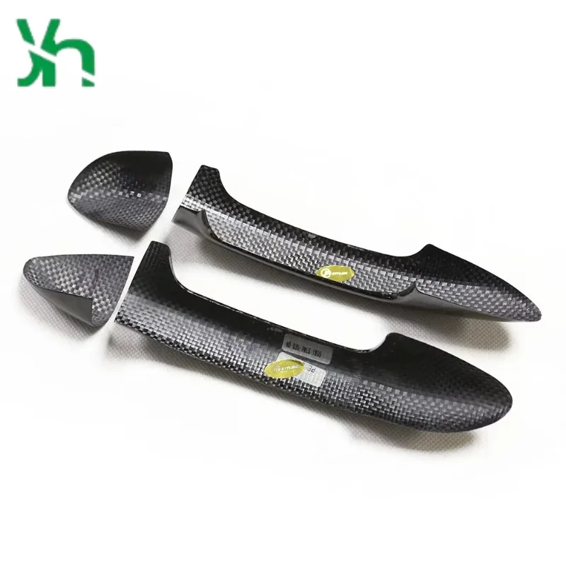 مناسبة لسيارة Volkswagen CC Maiteng للديكور الخارجي من ألياف الكربون الحقيقية غطاء مقبض الباب من ألياف الكربون الجافة #6