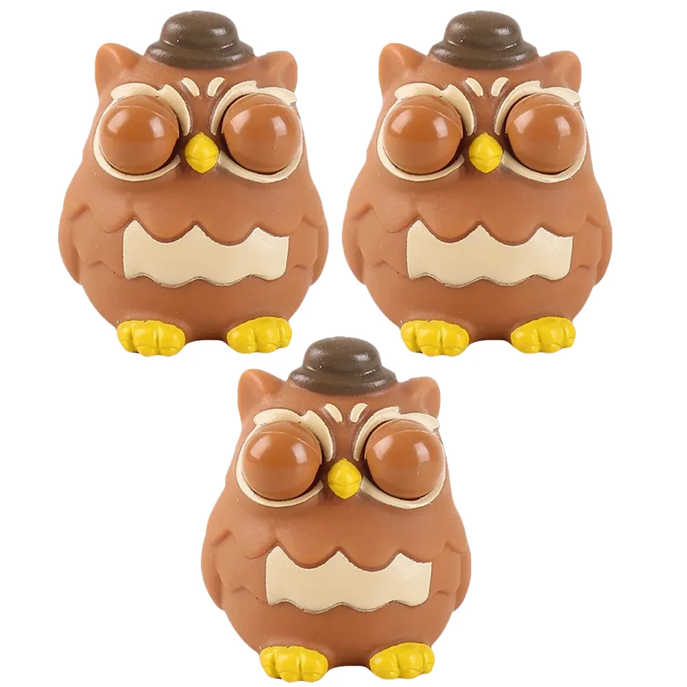 

3 Pcs Pinch Music Owl Sensory Toys Stretchy Pressure Relief Squeeze Childrens Funny Party Cute Portable Eye Popping Cartoon