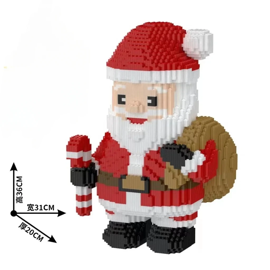 The Latest Splicing Small Particle Building Block Toys Christmas Christmas Eve Snowman Elk Decoration Senior Sense Gift Building