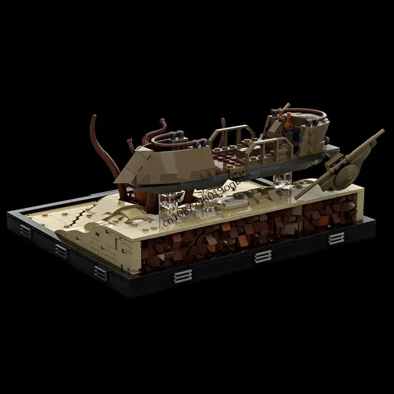NEW 940PCS Famous star battle Movie MOC Desert Skiff Diorama Model Custom Puzzle DIY creative ideas Kids Toys Birthday GiftS