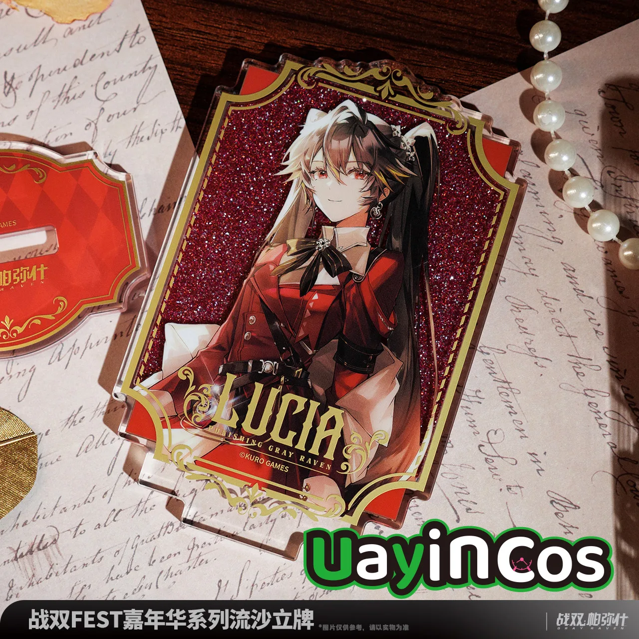 

Original GRAY RAVEN：PUNISHING Lucia Bianca Vera Chrome Quicksand Acrylic Stand Desktop Ornaments Doll Accessories Anime Game T