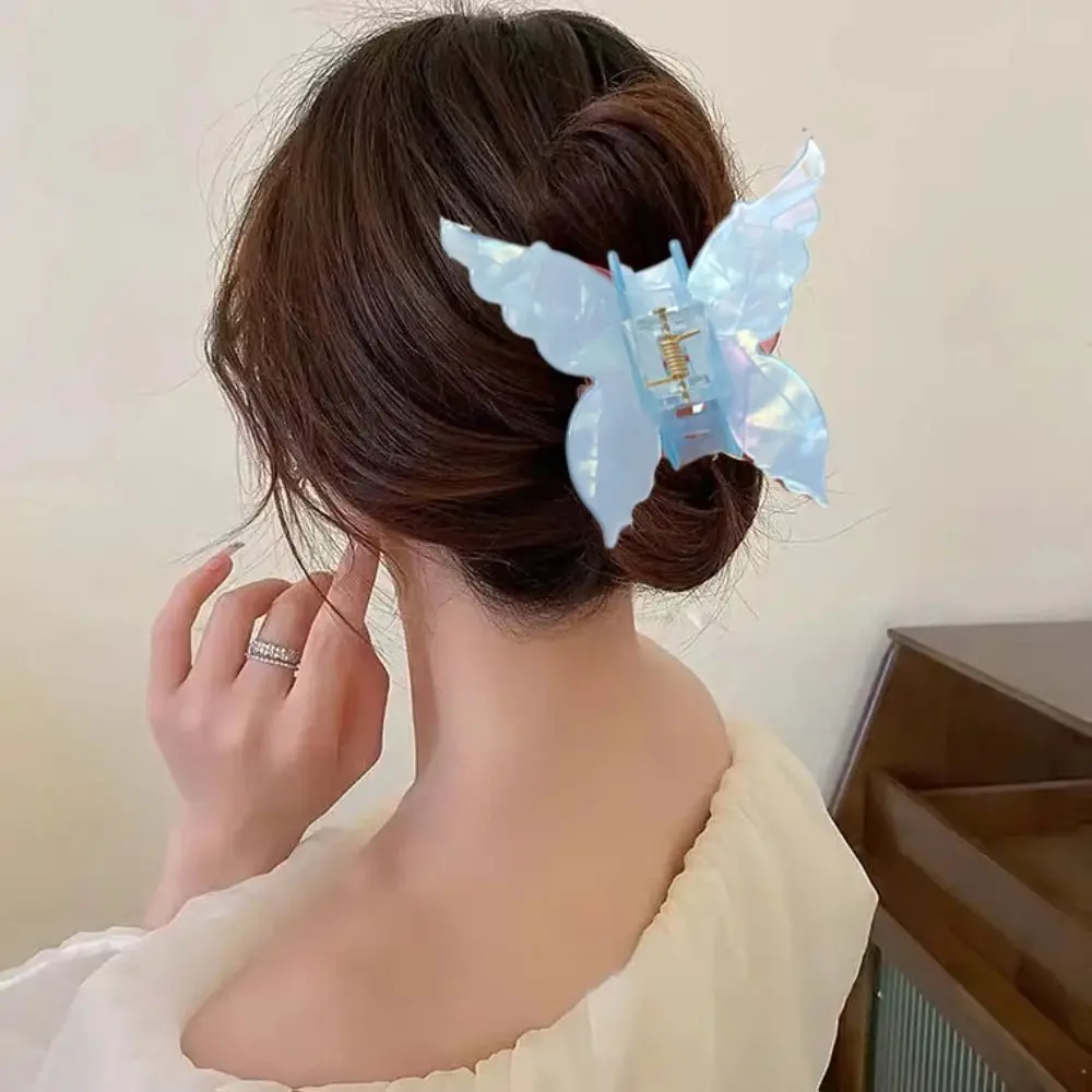 Sweet Butterfly Hair Claw Banana Clip Barrettes Fairy Geometric Hair Clip Gradient Hairpin Hair Claws Headwear Hair Accessories