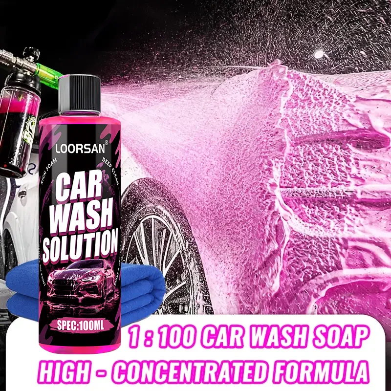 LOORSAN Car Wash Soap 100ml High Foam Car Shampoo Concentrated Cleaner For Auto Detailing Vehicle Cleaning Paint Safe Care