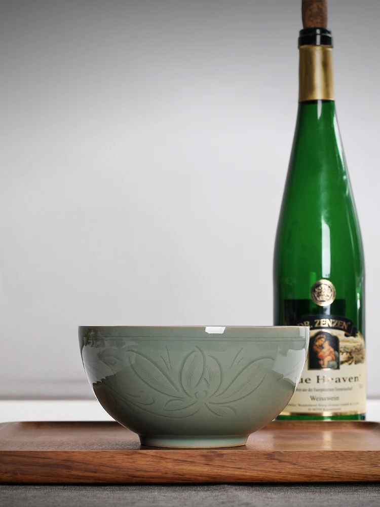 

Большая чаша для супа ручной работы Cerc с резным дизайном, микроволновая печь, фарфоровая ресторанная чаша для риса Quali, обеденная посуда