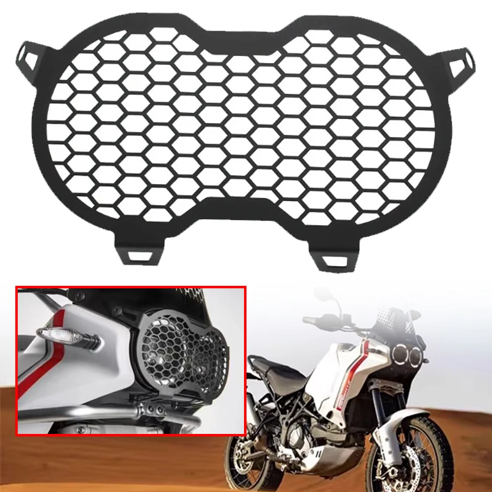 

Fit For Ducati Desert X 2022 2023 Motorcycle Accessories Headlight Grille Mesh Protector Cover DesertX Headlight Bracket Guard