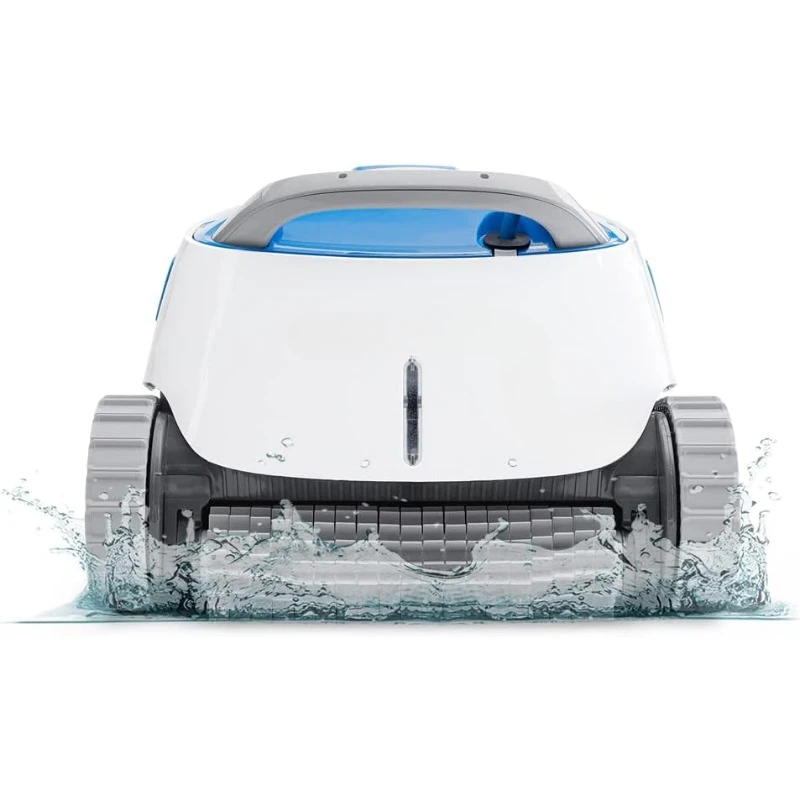 Automatic Robotic Pool Vacuum Cleaner, Wall Climbing, Waterline Scrubber Brush, Ideal for In-Ground Pool Up To 50 FT in Length