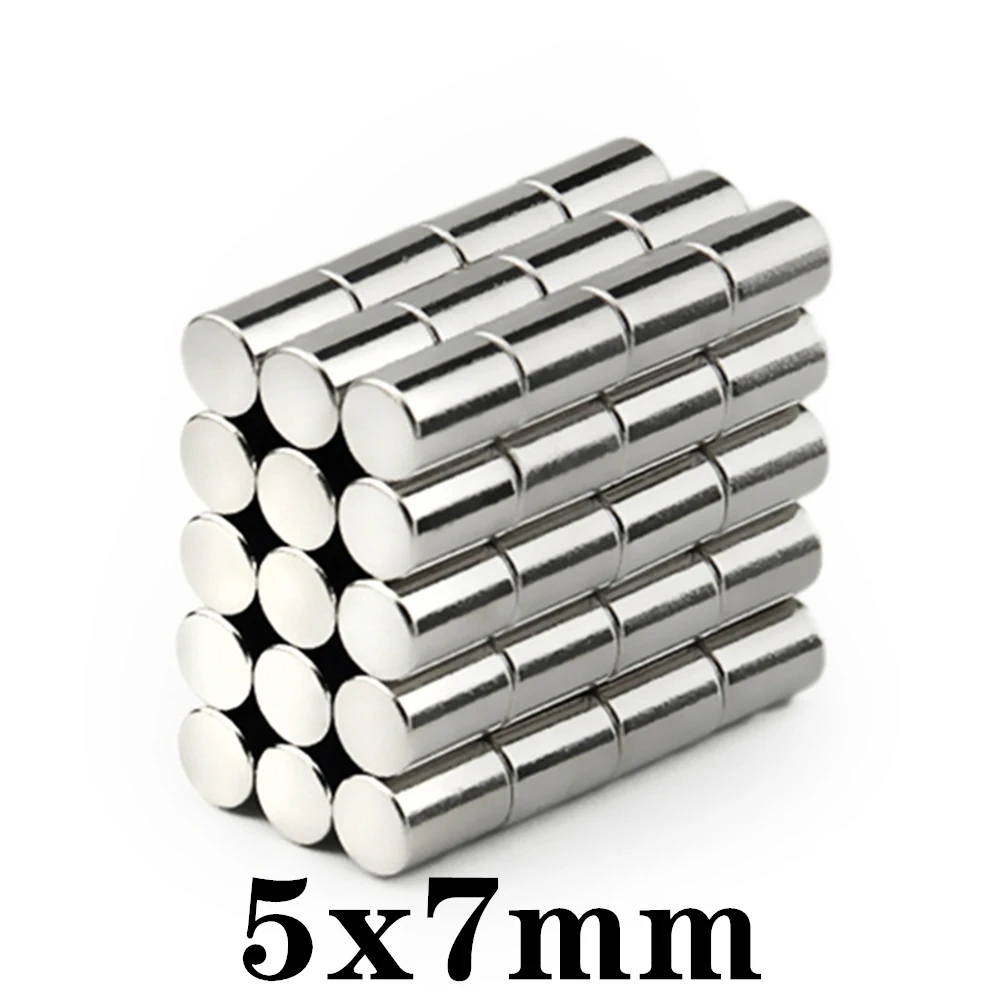 20-500pcs 5x7mm Magnet Small Round Magnet Strong magnets Rare Earth Neodymium Magnet 5*7mm