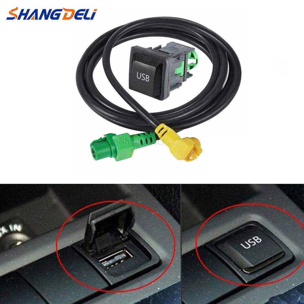 차량용 USB 스위치 케이블 USB 오디오 어댑터, RCD510 RNS315, VW 파사트 B6 B7 골프 5 MK5 골프 6 MK6 제타 CD 플레이어 라디오와 호환