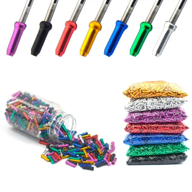 20/40PCS Bike Shift Brake Cable End Caps MTB Bike Shift Brake Inner Cable End Cap Aluminum Alloy End Cap Derailleur Wire Tips