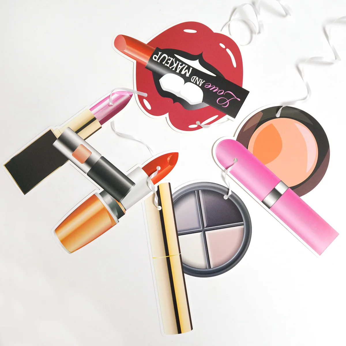 Spa-Geburtstagsbanner, alles Gute zum Geburtstagsparty-Banner mit Make-up-Motiv, Lippenstift-Banner, Spa-Party-Dekorationen, Make-up-Party-Dekoration für Mädchen – Detail 3