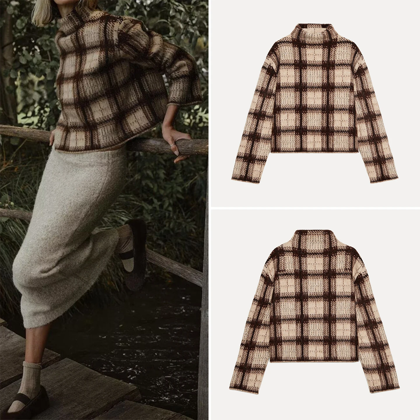 Z Damen Faion Personali Daily Color Effect Plaid Strickpullover 2025 Neuankömmling Chinesische Marke Anderes Material 00 %