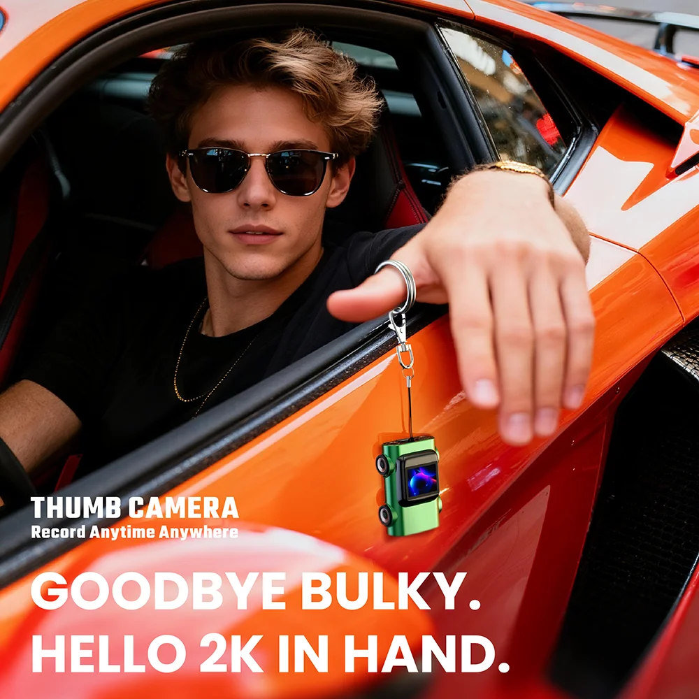 กล้องขนาดเล็ก 2K HD เครื่องบันทึกวิดีโอ รูปทรงรถยนต์ พวงกุญแจ กล้องขนาดเล็ก พร้อมแฟลชในตัว 130 °   กล้องเลนส์มุมกว้างออโต้โฟกัส