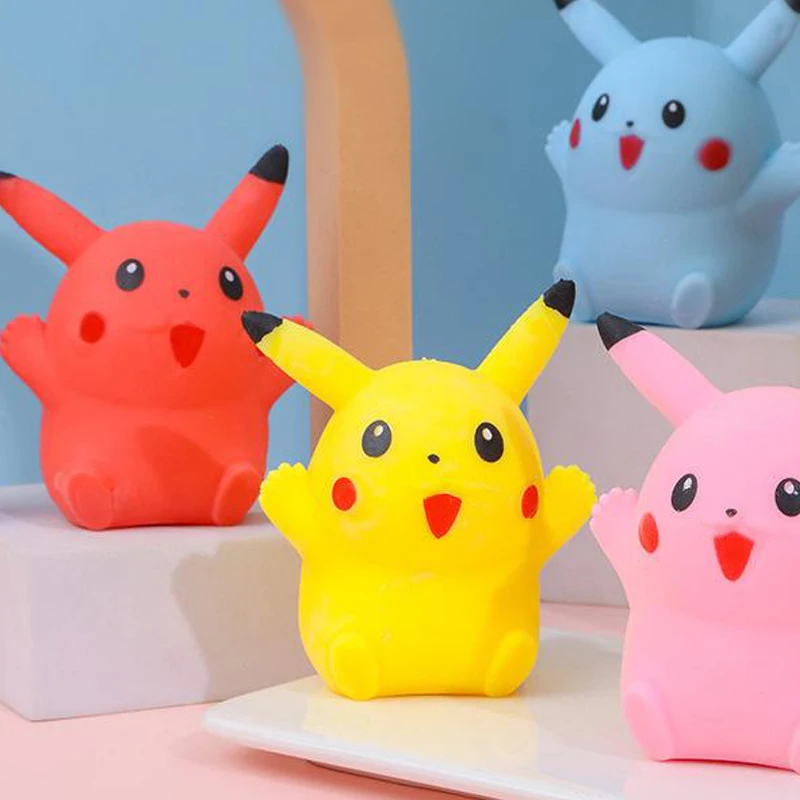 Pokemon Colorful Squeeze Toy Anime Figure Pikachu Kawaii Antistress Fidget Toys for Kids Adults Slow Rising Relief Birthday Gift