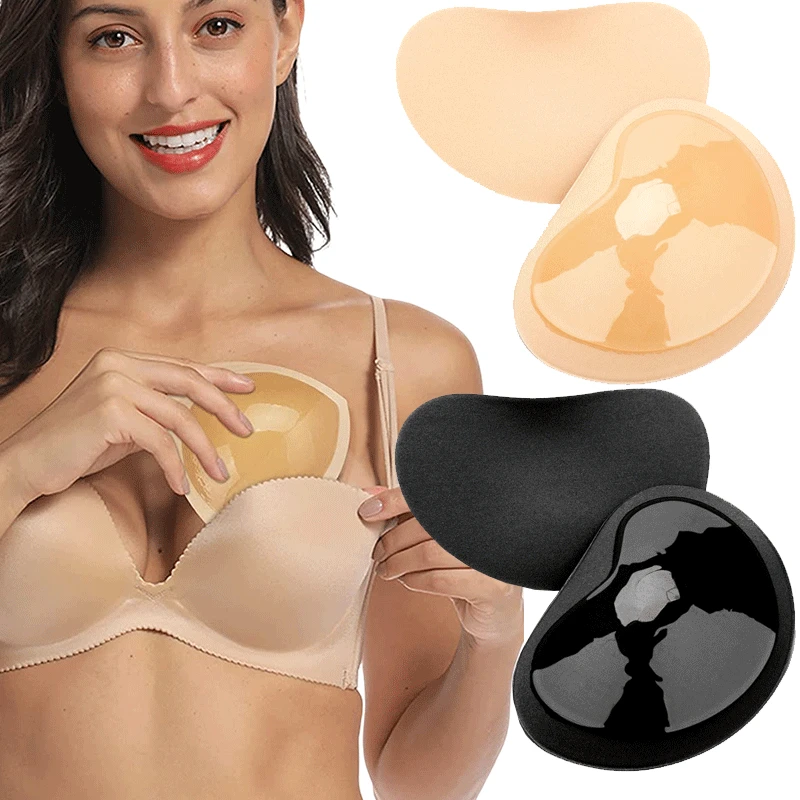 

1/2pairs Silicone Bra Inserts Breast Pads Sticky Push-up Women Bra Cup Thicker Nipple Cover Patch Bikini Inserts for Swimsuit