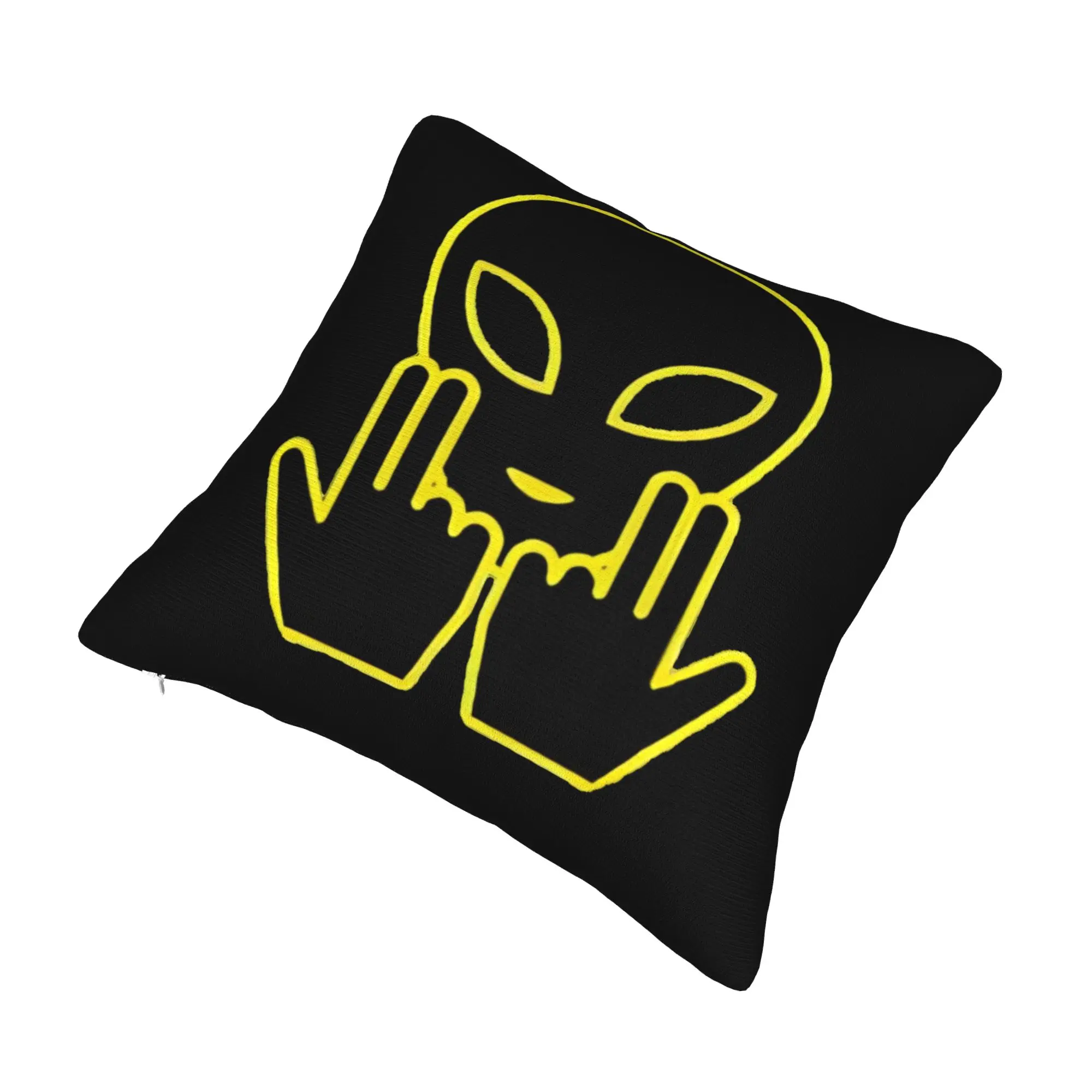 French Rapper Jul Skull Cushion Cover 40x40cm  Velvet Cute Pillow Case Decoration Salon