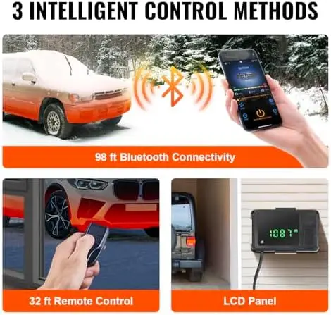 

8KW Diesel Heater with Bluetooth, 18045ft Altitude Auto-Adjust, Remote & LCD Control for Van, Boat, Garage