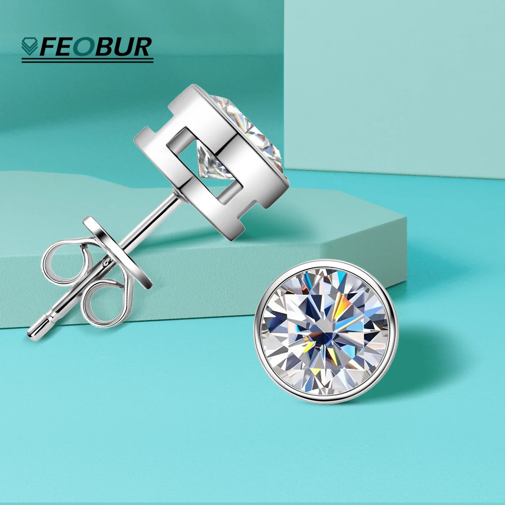 

0.5ct 1ct D Color Moissanite Stud Earrings for Women Men 100% 925 Sterling Silver GRA Certified Sparkling Wedding Fine Jewelry