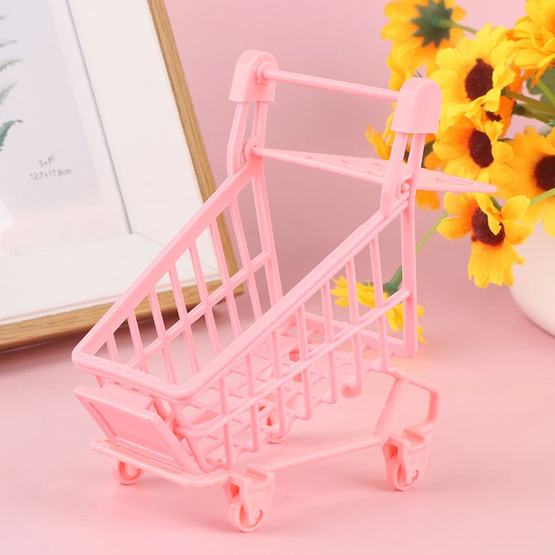 1:12 Dollhouse Miniture Shopping Cart Trolleys For Doll Toys Cake Decoration Accessories