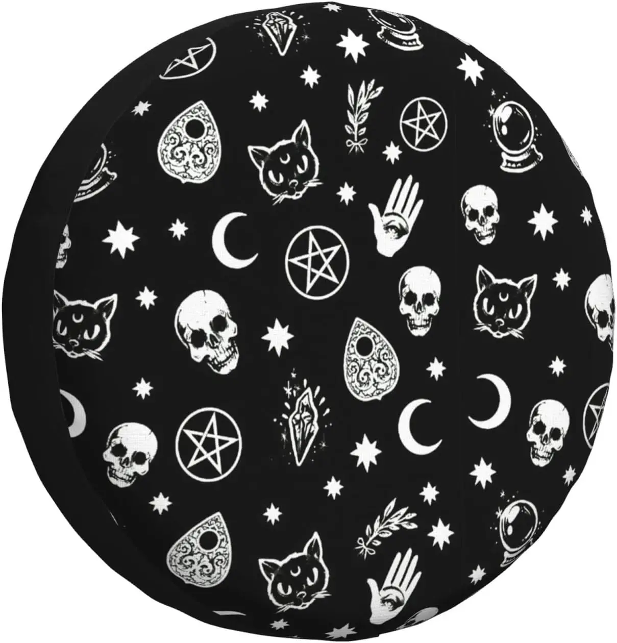 

Skull Cat Moon Gothic Spare Tire Cover Waterproof Dust-Proof Universal 16 Inch Inch Wheel Spare Tire Cover Fit for Trailer Truck