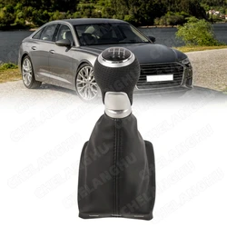 For Audi A4 S4 Avant quattro b8 2008 2009 2010 2011 2012 2013 2014 2015 Car 6 Speed Gear Stick Shift Knob With PU Leather Boot