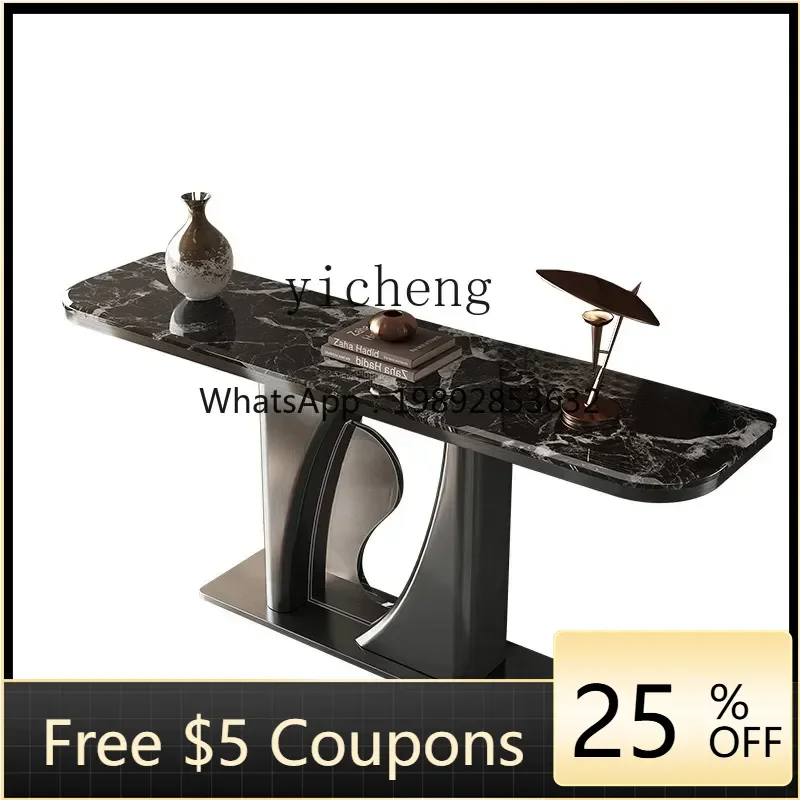 

XLL Modern Light Luxury Entrance Table Natural Luxury Stone Microcrystalline Stone Entrance Platform Italian Minimalist