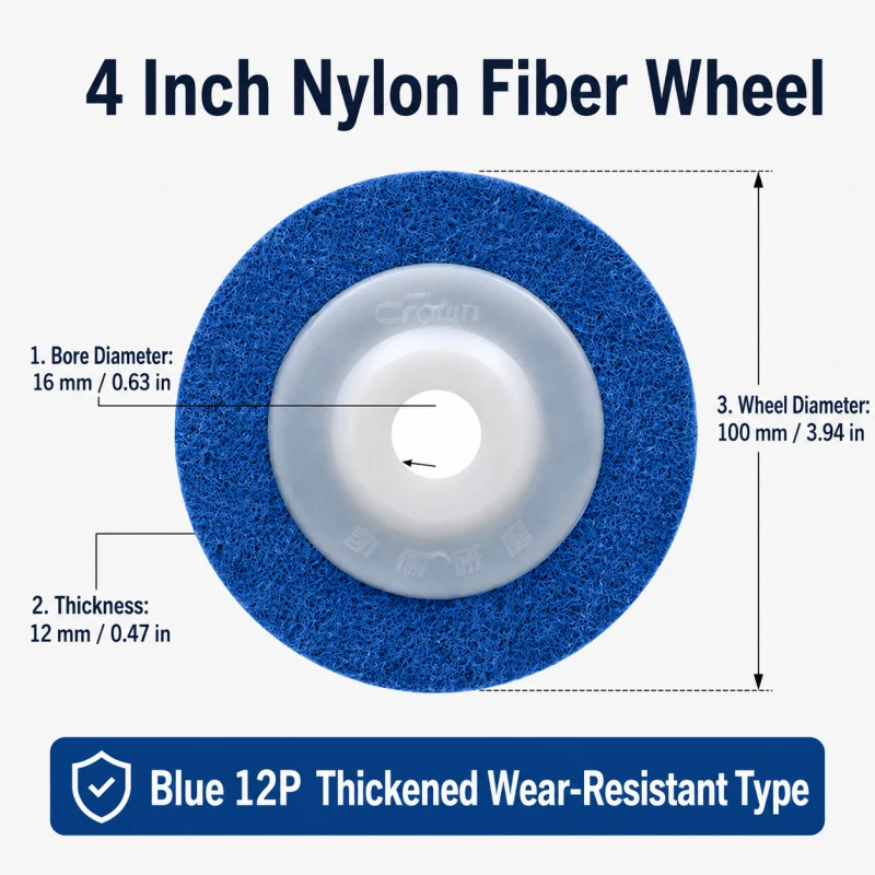 10Pcs Nylon Fiber Polishing Wheel Set, Rust Removal & Wire Drawing Abrasive Disc for Stainless Steel Metal Grinding